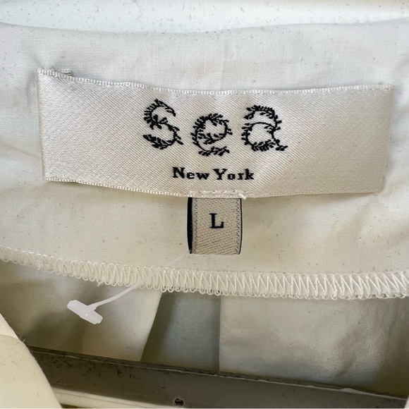 Sea New York Leni WOOL Fisherman Cable Knit Sweater Combo in Cream Size LARGE - Picture 9 of 14